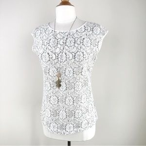 Eddie Bauer Size M Lace Sleeveless Blouse Top